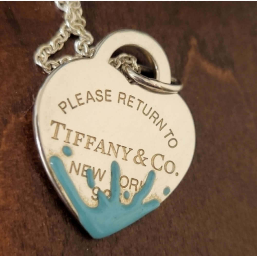 Tiffany and Co. Large Blue Splash Heart Pedant-Retired!